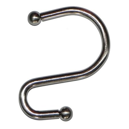 CARNATION HOME FASHIONS Carnation Home Fashions SLM-S/69 S Type Brushed Nickel Heavy Weight Metal Shower Curtain Hooks - Set of 12 SLM-S/69